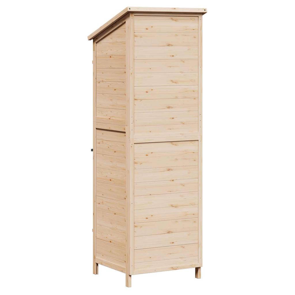 Garden Shed Natural 59.5 x 56 x 176.5 cm Solid Spruce Wood