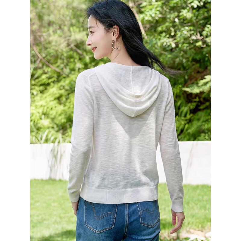 Women's Spring Summer Thin Knitted Hooded Cardigan