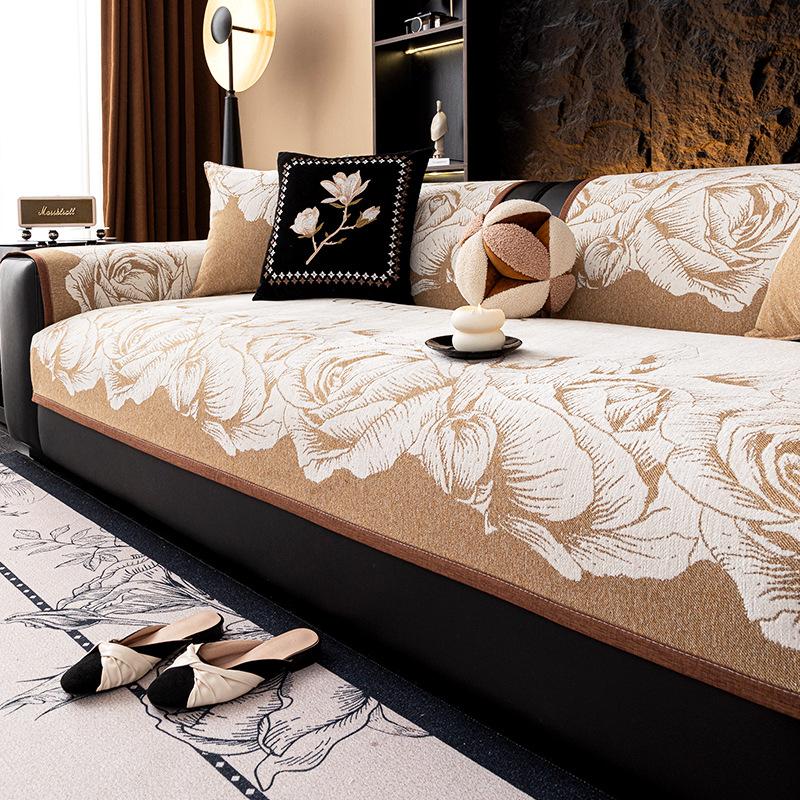 

Средневековая подушка для дивана 2024 новый кожаный диван специальная подушка для сиденья дивана цельная прямая нескользящая накидка на диван 70*70cm