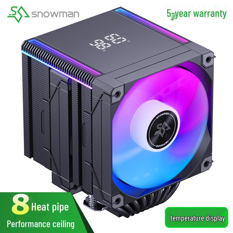 SNOWMAN Bingman MT880 Silent 8-Heatpipe CPU Air Cooler with ARGB Fan for Desktop Computers