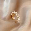 Korean Freshwater Pearl Gold-Plated Open Ring - Elegant and Eco-Friendly Design