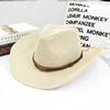 Cowboy Straw Hat Women's Summer Travel Visor Year New Ethnic Style Jazz Hat Big Brim Beach Hat