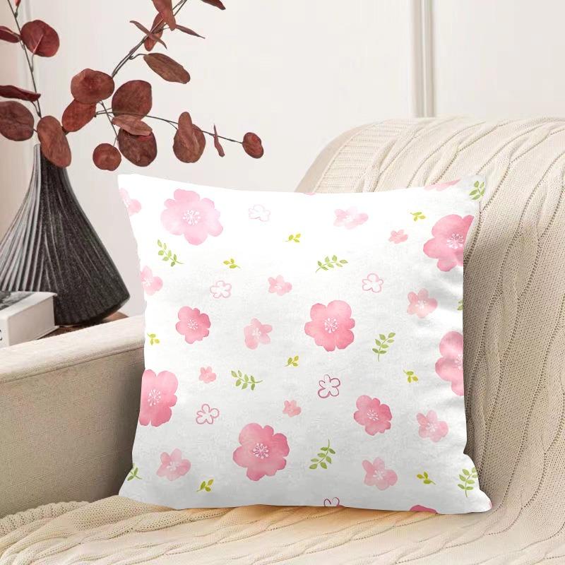 Oil Painting Water Lily Pattern Decorative Pillowcase Living Room Bedroom Square Cushion Pillowcase