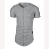 Men's Casual Patchwork Frayed Hem Round Neck Short Sleeve T-shirt
