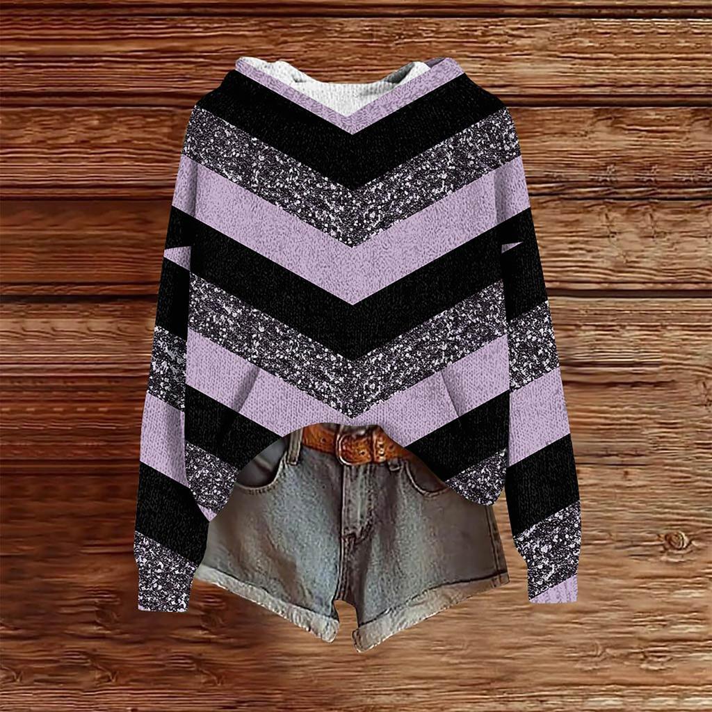 Sweatshirts For Women Knit Sweater Cute Shirt Fall Pullover Hooded Sweatshirt