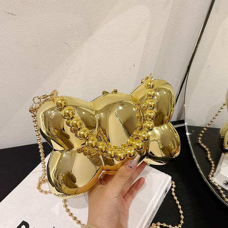 Women's bag 2025 new European and American fashion acrylic box bag Xiaoxiangfeng beaded portable messenger dinner bag