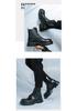Men's British-Style High-Top Leather Boots: Autumn/Winter Martin Boots with Thick Soles & Lace-Up Design.
