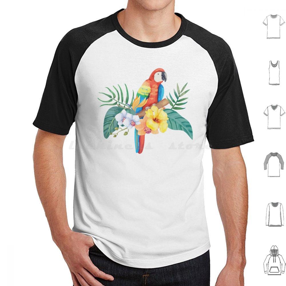 Tropical Parrot T Shirt Cotton Men Women DIY Print Parrothead Buffett Shark Tropical Volcano Parrot Margaritaville Beach