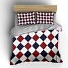 Plaid Red and Navy Blue Bedding Set Bedding set (1 duvet cover, 2 pillowcases, duvet not included)