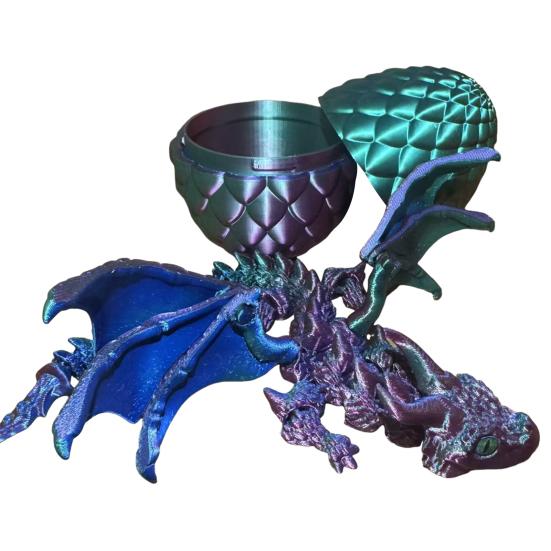 3D Printed Winged Dragon Articulated Dragon Fidget Toy with Horns Dragon Model with Flexible