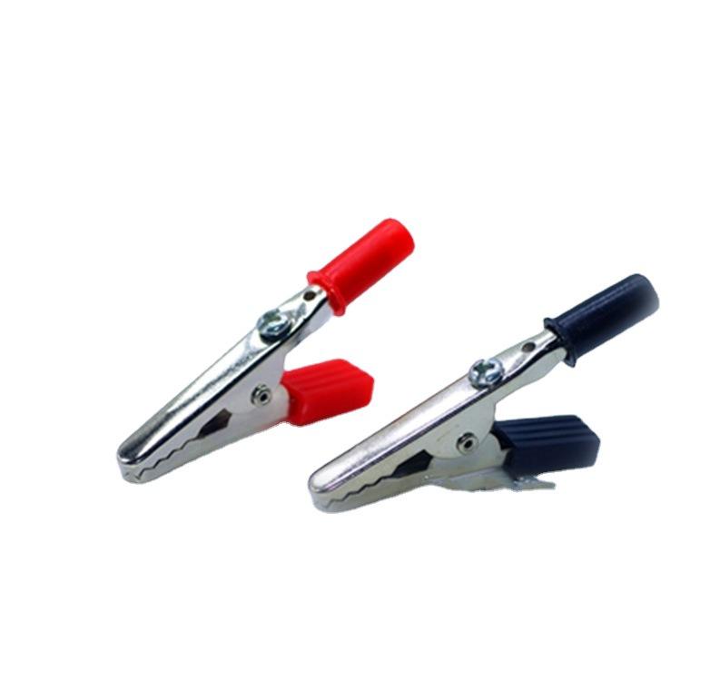 

Alligator Power Cord Clips, Red/Black, 55mm - Short/Long Handle, Positive/Negative Sheath Black Alligator Clip