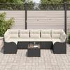 Ensemble de canapé de jardin 8 pièces vidaXL avec coussins en rotin noir, Canapé de jardin 2 places vidaXL avec coussins 3345617