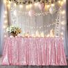 Gold Sequin Rectangle Table Cover Sparkly Fabric Table Cloth for Birthday Wedding Party Holiday Baby Shower Christmas Decoration