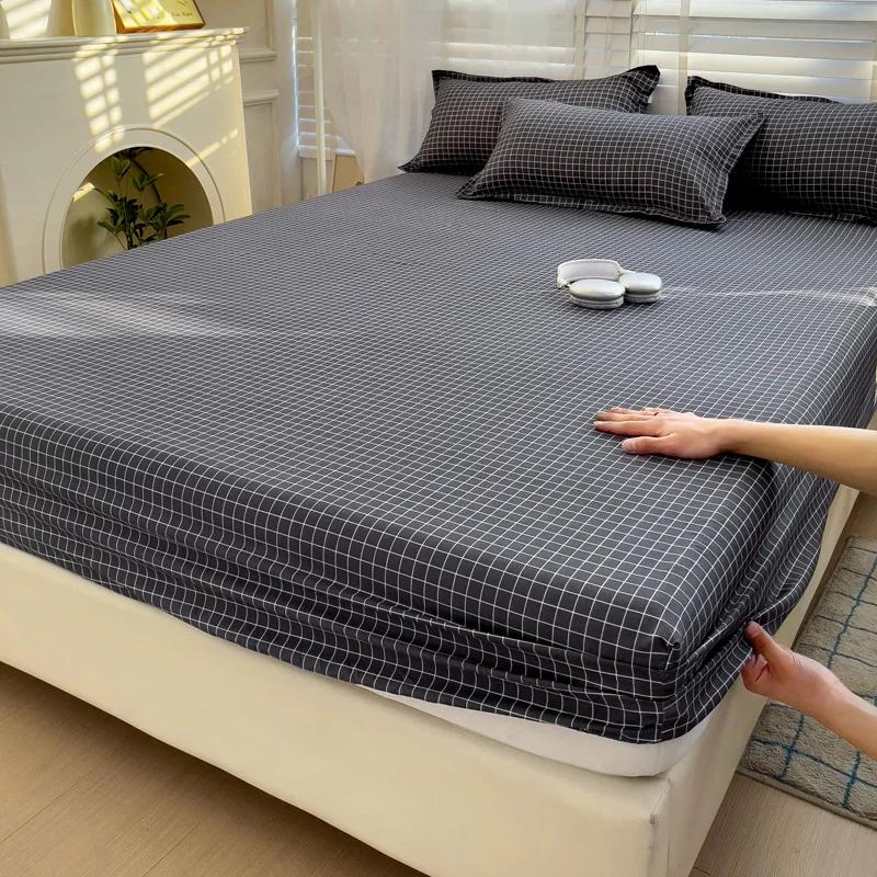 High Quality Printed Fitted Sheet Single Double Queen Size Mattress Cover with Elastic Band Bedsheet Soft Comfortable Fitsheet