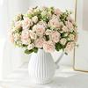 Artificial Flowers Silk Rose Wedding Bridal Fake Bouquet Valentine'Home Room Table Decor Outdoor Yard Garden DIY Photograph Prop