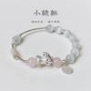 Cat's Eye Stone Alloy Small Pixiu Bracelet for Women, Unique Design Pixiu Beaded Bracelet, Gift for Girlfriends