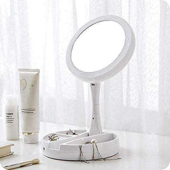 LED Makeup Adjustable 10x Magnification 1x Makeup Makeup Actress Tabletop Electric Makeup Stand Beauty Up Folding Stand Power USB 4 or 3 Storage