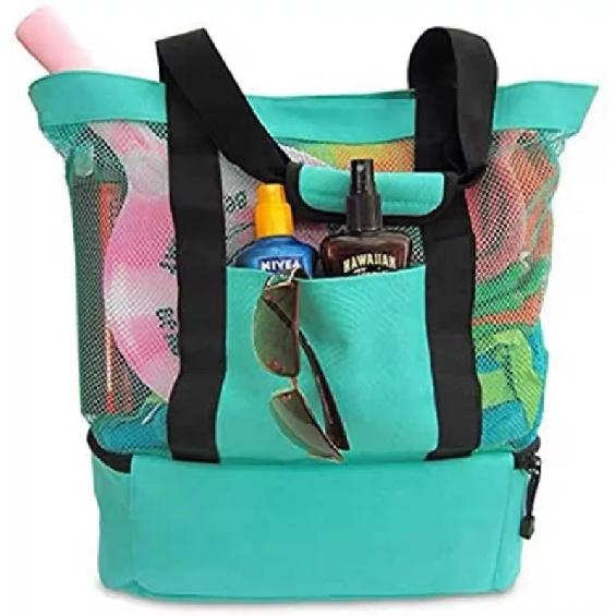 Heat Preservation Picnic Beach Bag Women Mesh Transparent Double-layer Swim Storage High Capacity Shopping Waterproof Bags Tote