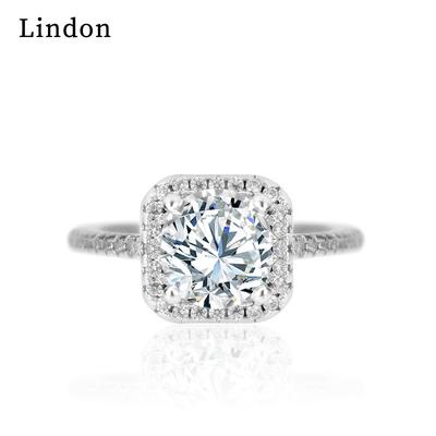 Lindon Classic Copper Alloy Zircon Ring Ladies Jewelry Wedding Promise Party Gift