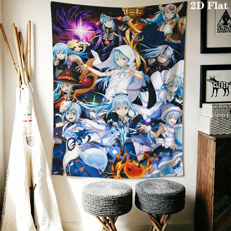 That Time I Got Reincarnated as a Slime Wall Tapestry Aesthetic Wall Hanging Printed Fabric Blanket Decorative Tapestries for Bedroom Living Room Home