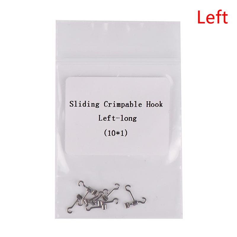 

10 шт. стоматологические раздвижные обжимные крючки, длинные изогнутые правый/левый ортодонтический крючок