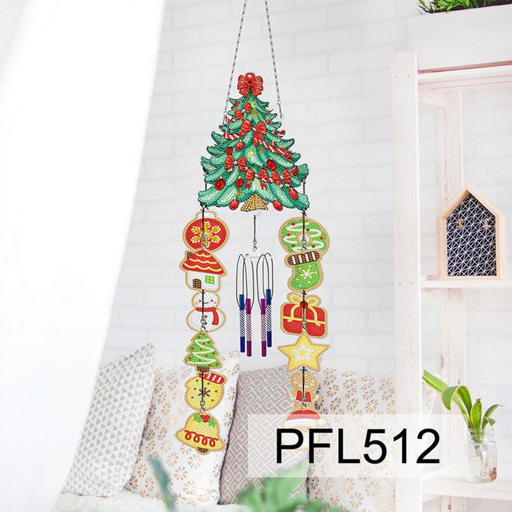DIY Rhinestone Painting Wind Chime Kit Handmade Hanging Ornament Dreamcatcher 3D Decorative Wall Art for Home