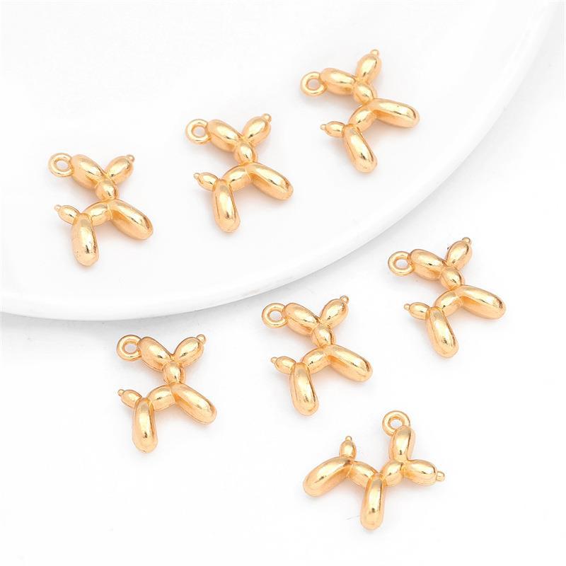 3D Colorful Balloon Puppy Alloy Pendant for DIY Jewelry Making