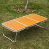 Outdoor Picnic Folding Table Lightweight Heavy Duty Aluminum Frame Bamboo Top Camping Hiking