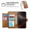 Phone Wallet Case with 6 Card Slots, Zip Coin Pocket, Stand for Hands-Free Viewing & Wrist Strap, Floral Design for OPPO VIVO Xiaomi Redmi Google
