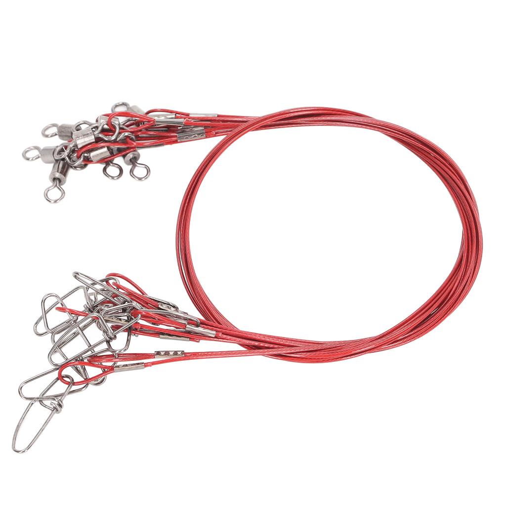 10Pcs 50cm Fishing Wire Rigs S Anti Bite Fishing Line S with Swivels Ine S