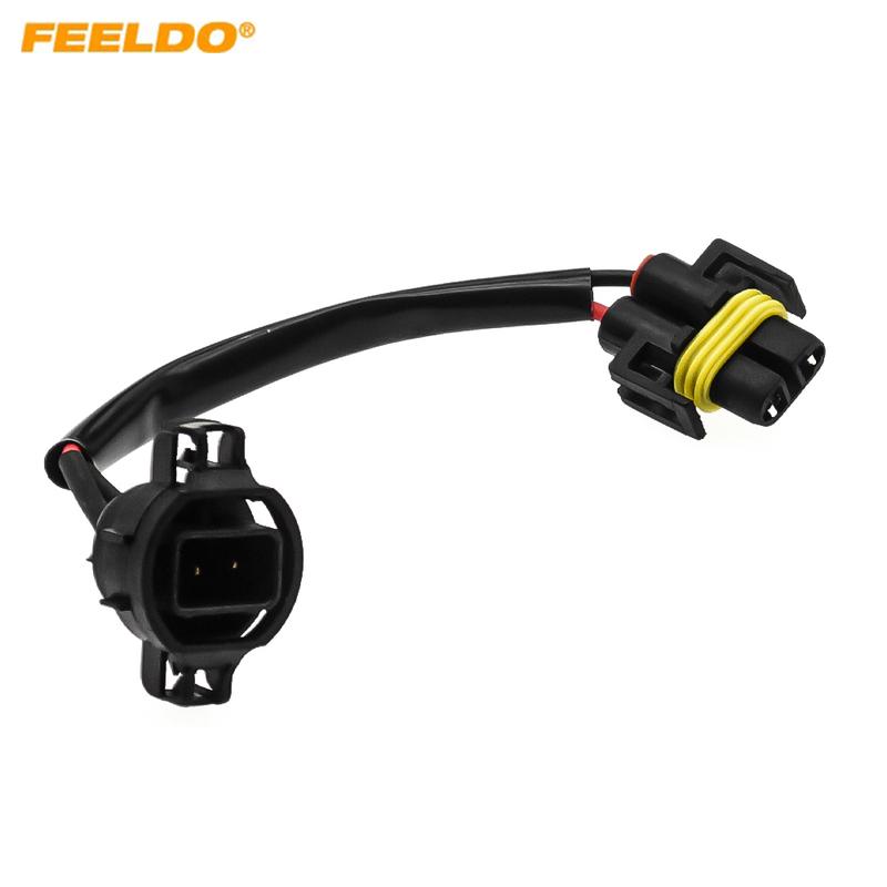 FEELDO Auto Headlight Lamp Wiring Socket Adapter H11 TO 5202 Connector Plug Car LED/HID Light Wire Cable