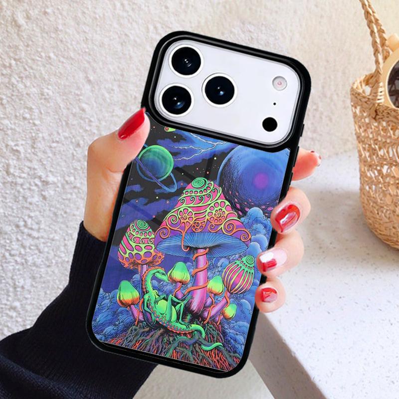 Trippy Psychedelic Mushrooms Collage Phone Case For iPhone 17 Air 16 15 14 13 12 11 Pro Max Plus