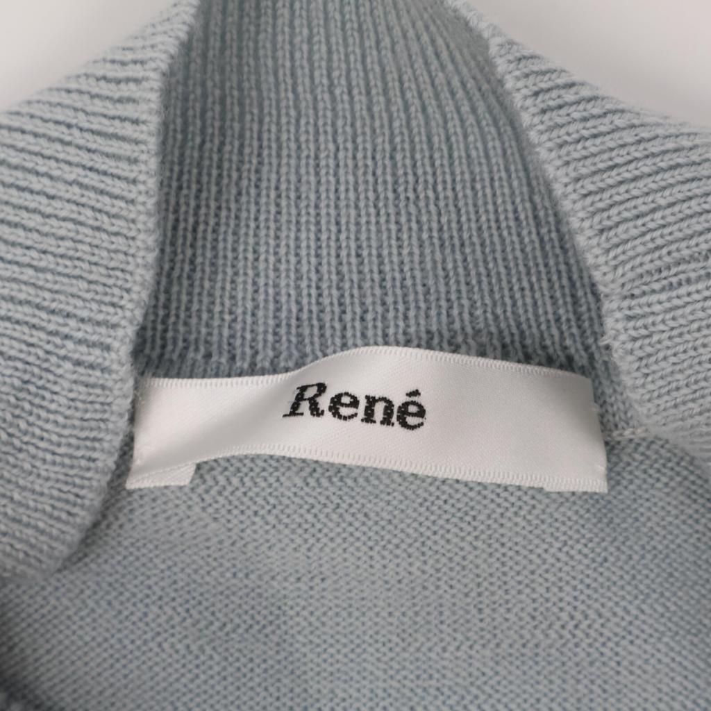 Rene 6042550 Light Blue Wool Half Sleeve Knit tops 36 Light blueUsed