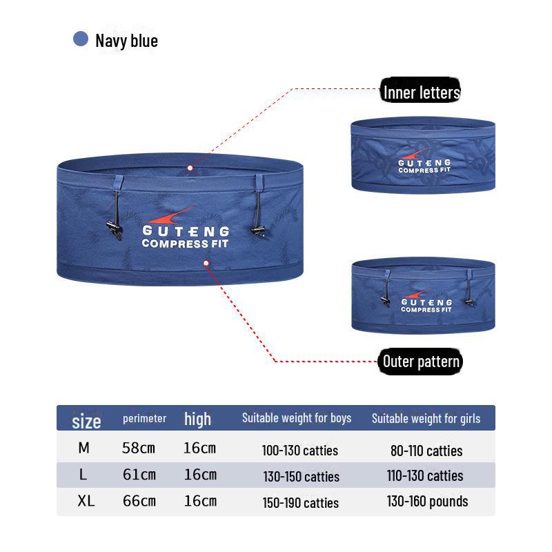 

Унісекс Багатофункціональна Спортивна Поясна Сумка: Високоеластичний, Ультратонкий, Ідеальний для бігу, велоспорту, фітнесу та йоги L темно-синього кольору