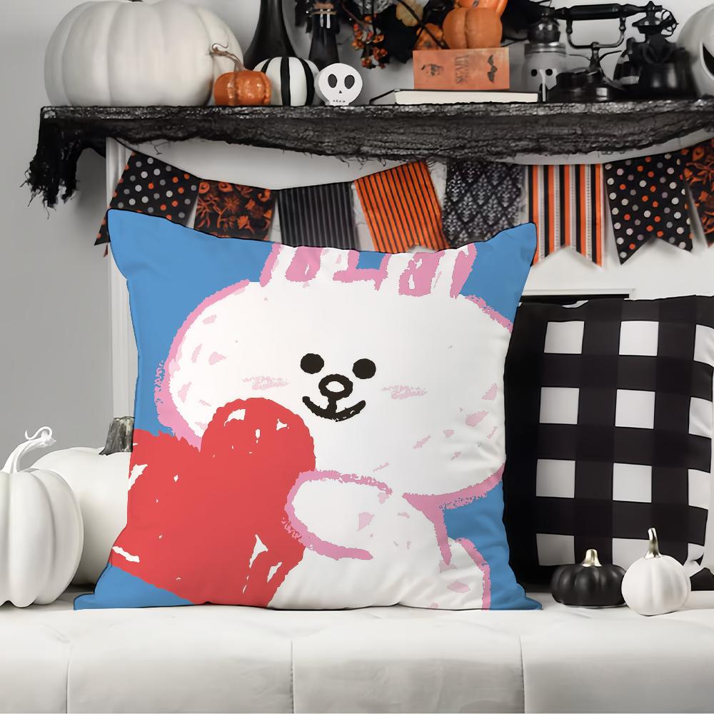 Kreskówka urocza C-Cony i B-Brown Poszewka na poduszkę Poduszki biurowe Nadaje się do sofy samochodu sypialni Dekoracyjna poszewka na poduszkę