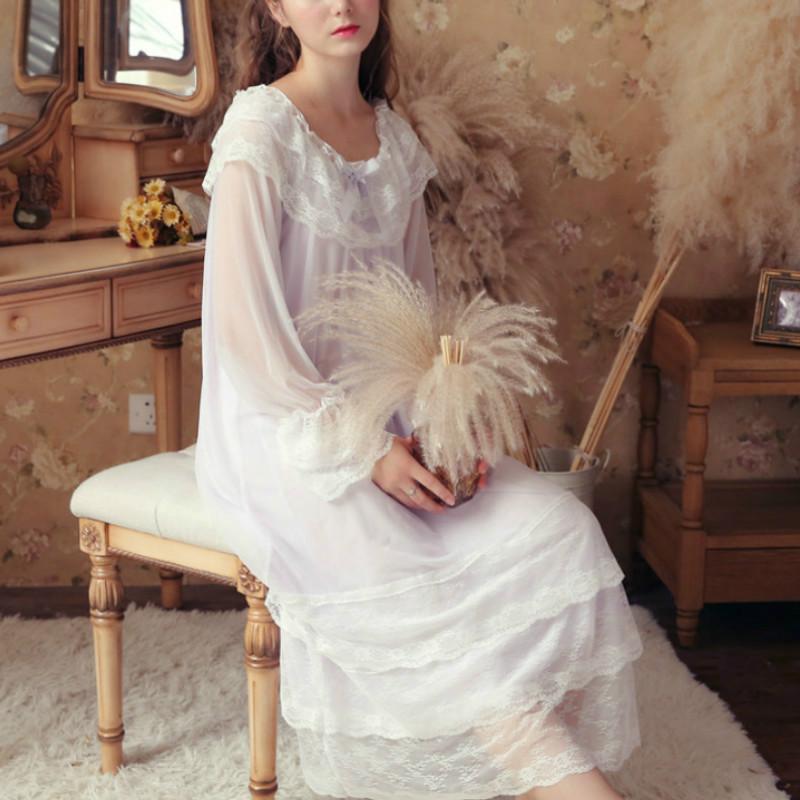 Lady Lolita Tiered Nightdress Victorian Nightwear Sleepwear Lace Sheer Tulle New Lady Lolita Tiered Nightdress Victorian Nightwear Sleepwear Lace Sheer Tulle New