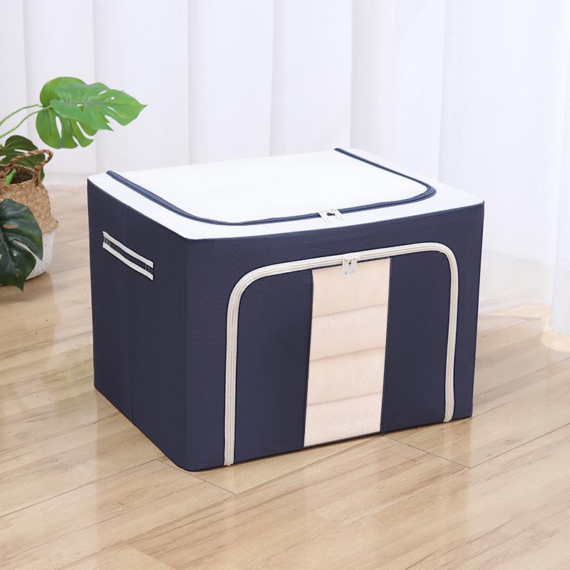 Steel Frame Waterproof Clothes Storage Box - Large Transparent Moisture-Proof Organizer for Quilts