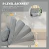 Single Sofa Bed, 3-in-1 Convertible Folding Chair Bed with Adjustable Backrest, Removable Armrests, Light Grey