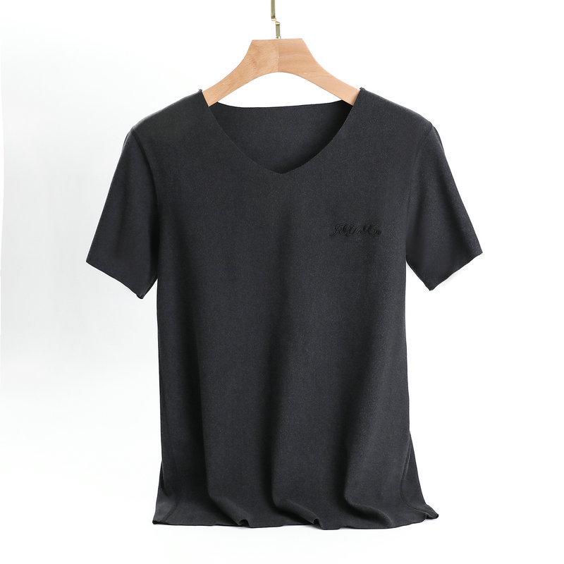 Мужская теплая футболка Otaku из немецкого бархата с V-образным вырезом и короткими рукавами, а также утепленная бархатная рубашка для осени/зимы. 5XL