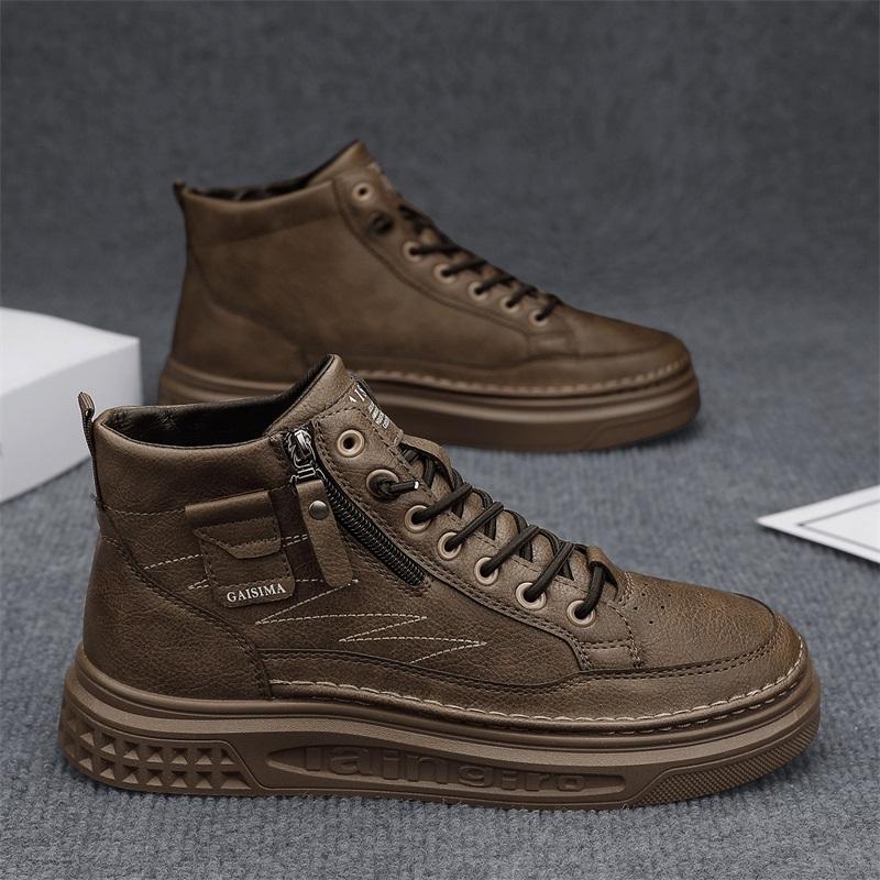 New Men's Classic Fashion High Top Thick Sole Skateboarding Shoes Comfortable Soft Sole Basketball  Sneakers