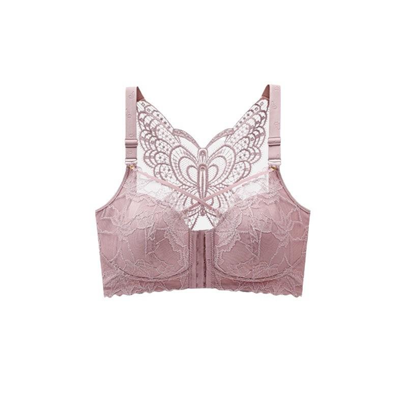 Plus Size Front Closure Wirefree Bra - Adjustable, Anti-Sagging, Side Support, Large Cup, Summer