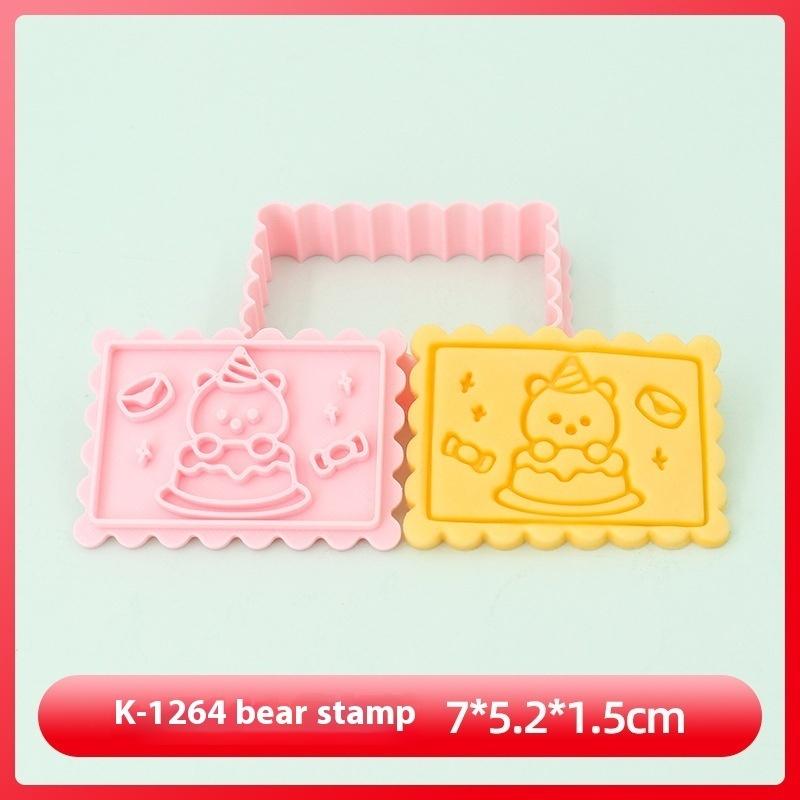Happy Birthday Cake Abstract Cartoon Cookie Cutter 3D Diy Cake Shape Biscuit Cookie Mold Baking Tool Fondant Cake Stamp Mold