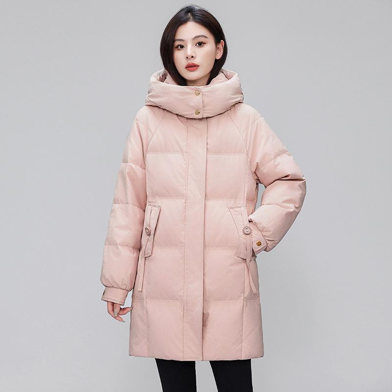 Down jacket women's medium and long winter hooded fashion high-end fashion versatile thickened warm jacket