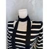 C S In The Room Stripe Square neCk Crop Knit SCarf Set