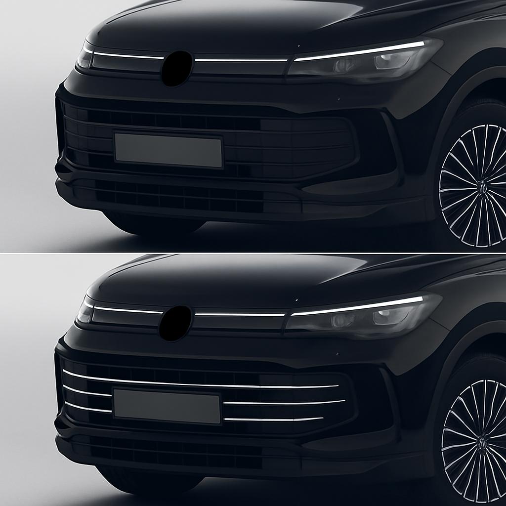 Front Bumper Trim Strips For Volkswagen Tiguan From 2024, Chrome
