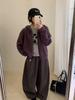 Korean Color Block Stripe Hooded Cardigan for Women - Autumn/Winter Fashion