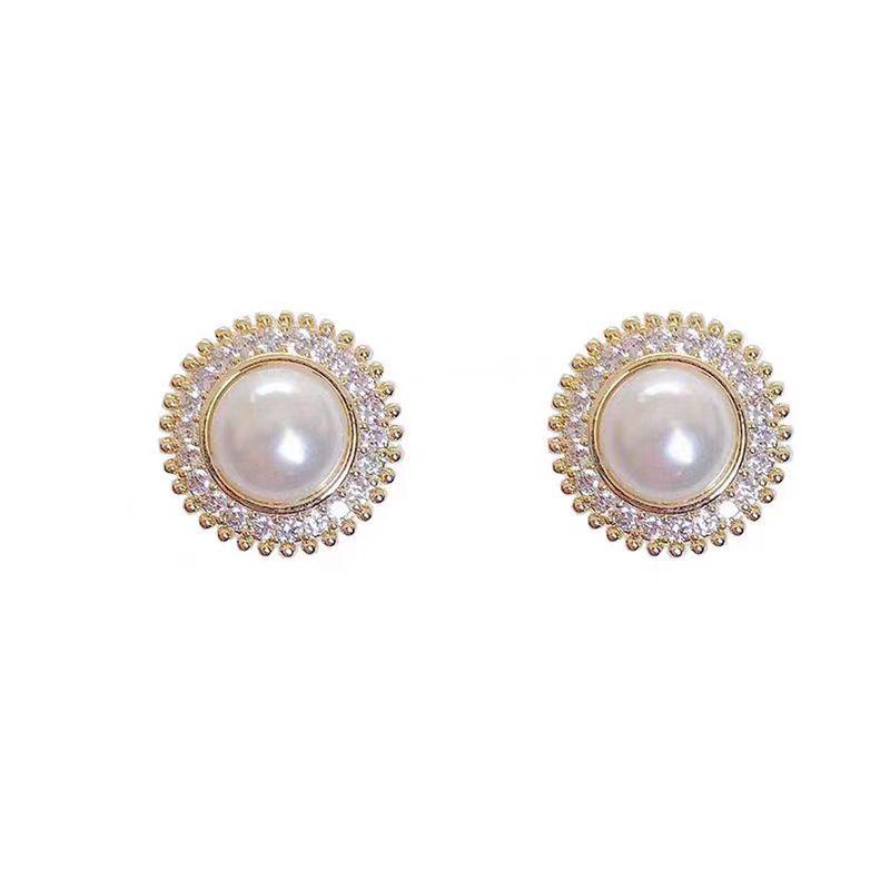 Vintage Perlen- und Diamant-Ohrringe aus S925 Silber: Eleganter Luxus-Stil für Damen