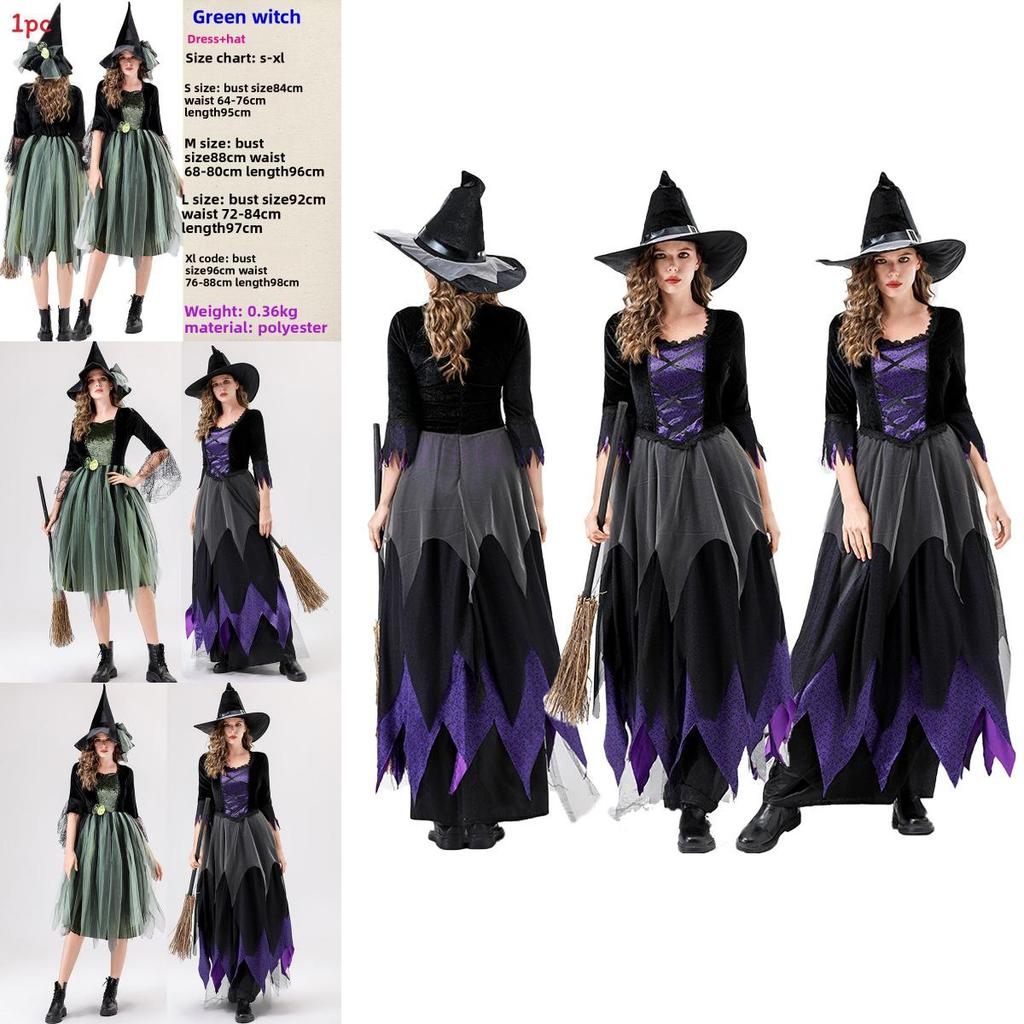 Fantasy Witch Costume For Adults With Polyester Blend Cosplay Dress For Parties