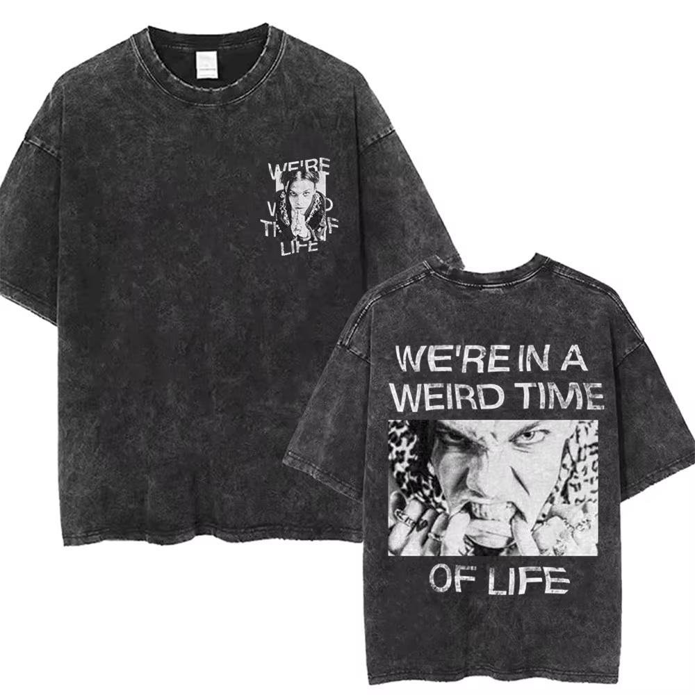 Washed Vintage Yungblud Idols World Tour Tshirt Mens Women Casual Oversized Cotton T Shirt Male Hip Hop Fashion Retro Tshirts