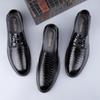 Fashion 2025 Full-Grain Leather Slip-On Business Shoes 37-45 Anti-Bacterial Odor-Free Lightweight Anti-Slip Business Casual Dress Shoes